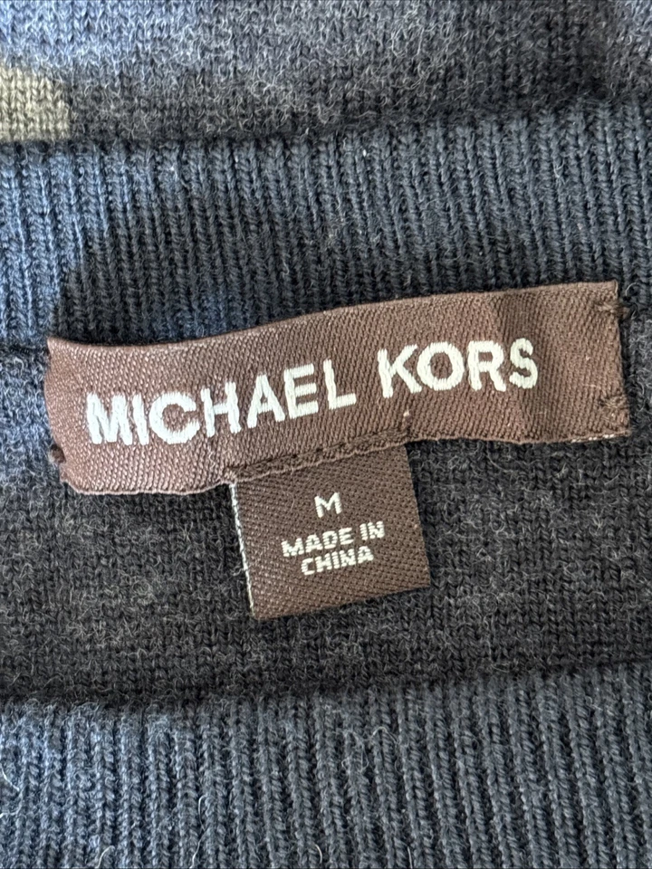 Michael Kors女式M码羊毛蓝色迷彩毛衣  — 第 4/4 张图片