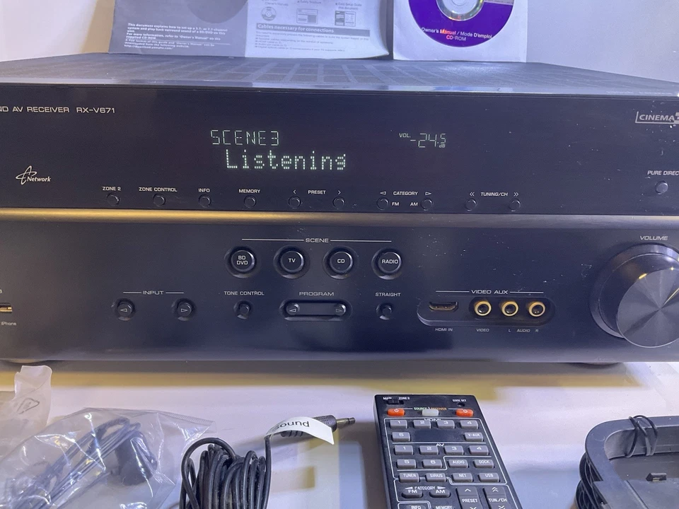 Yamaha RX-V671 7.1 Channel Natural Sound Home Theater AV HDMI Stereo Receiver - Image 3 of 4