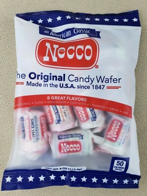 NECCO 4 oz Wafers Sealed Bag 8 Rolls/Bag - Nostalgic BBD 3/2020 Original Collect