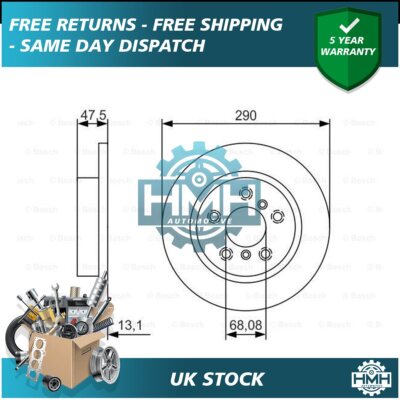 Fits Nissan Qashqai 2013-2022 Renault Kadjar 2015- HMH Rear Brake Disc