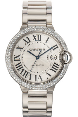 Cartier Ballon Bleu de Cartier Diamond 18kt White Gold 42mm Oplaine WE9009Z3