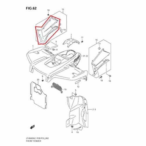 NEW OEM SUZUKI KINGQUAD 500 AXi 500AXi RIGHT SIDE COVER NEW OEM SUZUKI KINGQUAD 500 AXi 500AXi RIGHT SIDE COVER