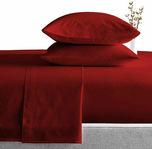 Luxurious Flat Sheet+2 Pillow Case 1000TC Egyptian Cotton Queen Multi Colors - Picture 112 of 170