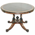 RARE GILLOW & CO 1852-1857 AESTHETIC MOVEMENT BURR WALNUT EBONISED DINING TABLE 