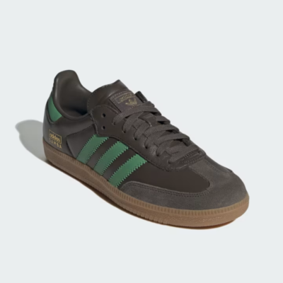 Adidas Samba OG Leather Shoes 'Shadow Olive S22' - IG6175