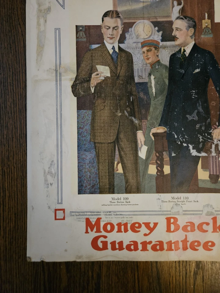 Anuncio impreso años 20 líderes de moda anuncio de cartón vintage Foto 2 de 4