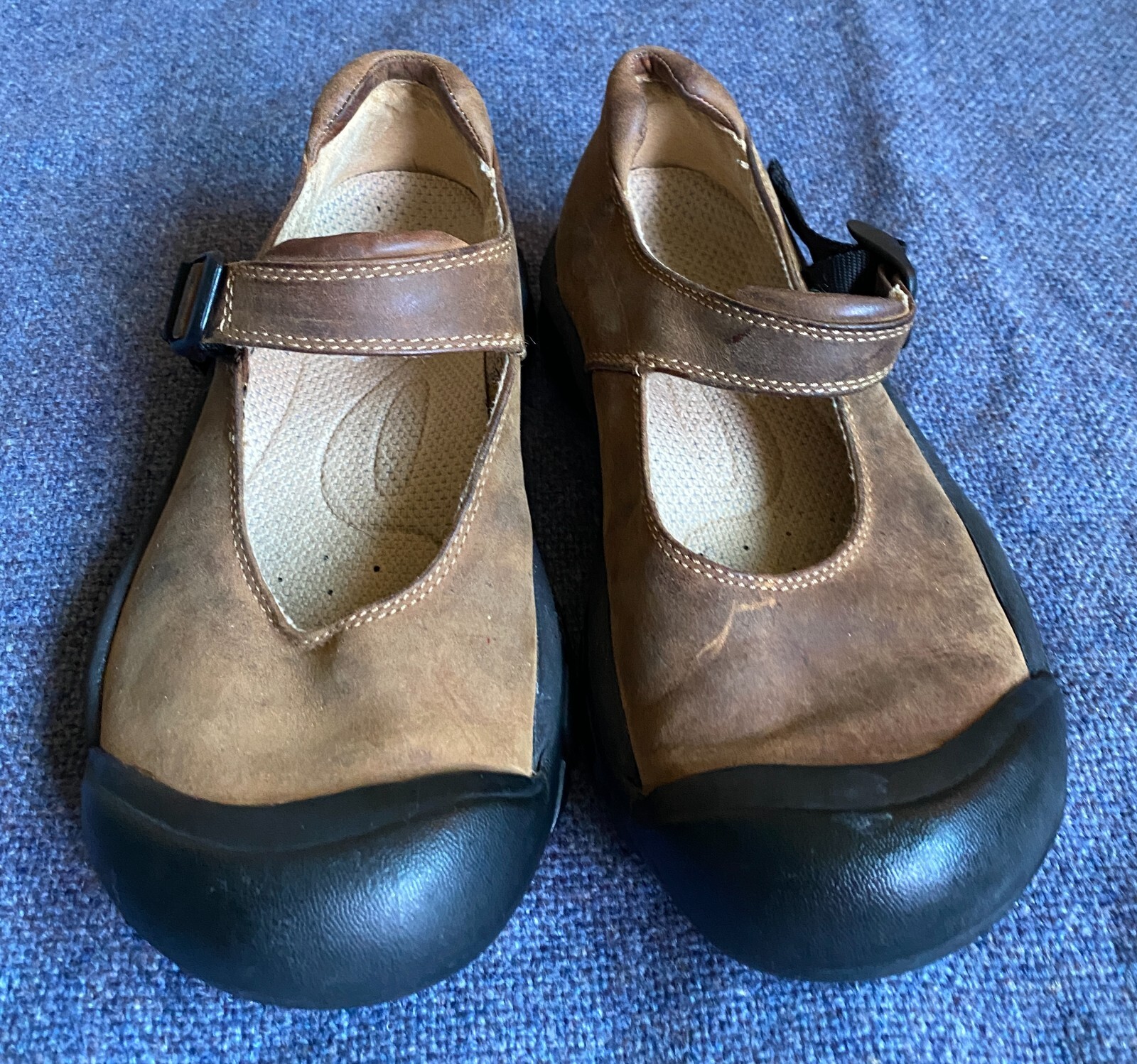 Scarpe Keen donna taglia 6 cinturino regolabile sportive Mary Jane pelle marrone punta chiusa