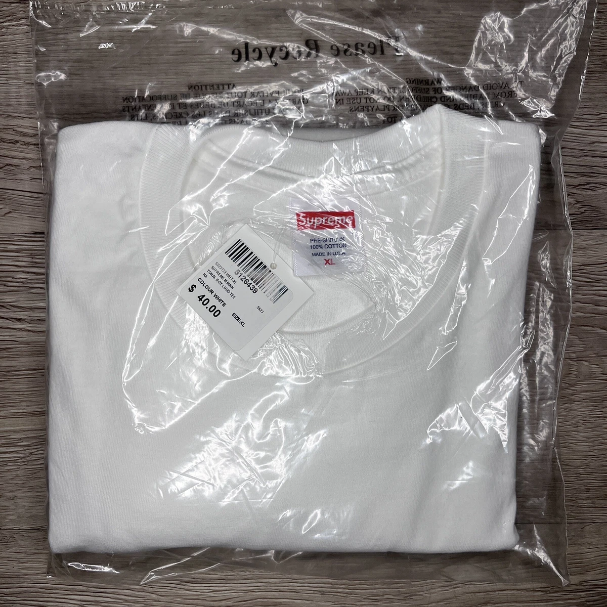 Supreme Tonal Box Logo Tee T-Shirt WHITE Size XLarge SS23 - New In