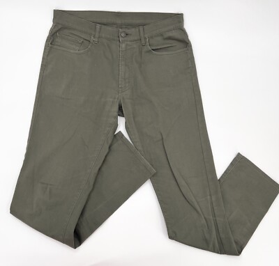 Uniqlo Jeans Mens 32 Green Denim Straight Leg Dark Wash Mid Rise