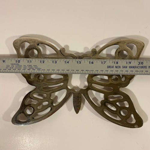 Decoración de pared trivet mariposa chapado en plata vintage B. Rogers Italia - Imagen 3 de 7