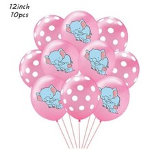 Sleeping Elephant Balloons Pink White Set Latex