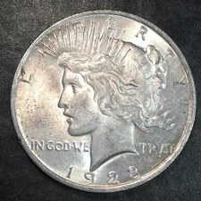 1923 Peace Silver Dollar - Nice Uncirculated - High Quality Scans #Q631