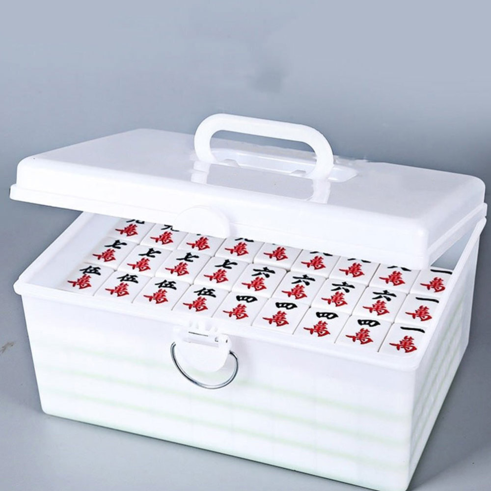 Portable Aluminum Alloy Mahjong Storage Box With Handle - Large Capacity Organizer With Felt Lining & Tray