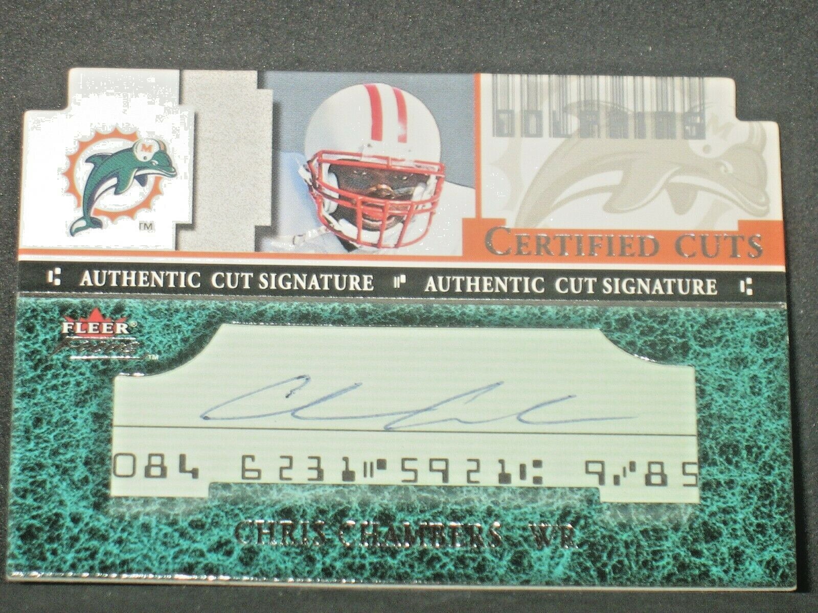 Chris Chambers 2001 Fleer Focus Certified Cuts Autograph Rookie Wisconsin Miami