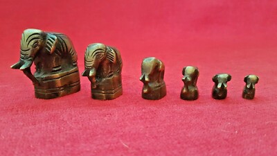 6 Bronze Figuren Elefant Gewicht für Opium Maße Waage 