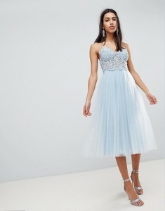 asos design premium lace cami top tulle maxi dress