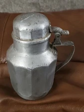 Vintage Karo Syrup Aluminum Pitcher Embossed Flip Lid 6" Tall