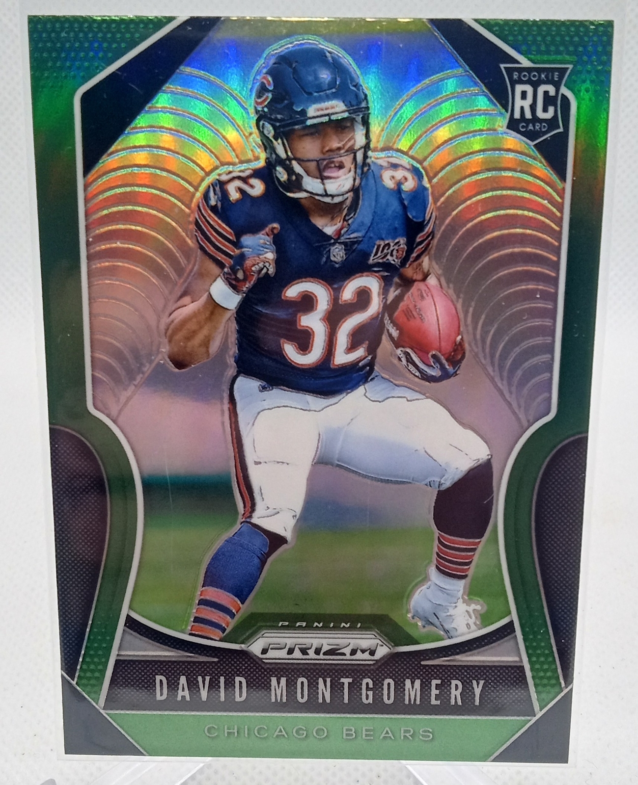 2019 Panini Prizm #327 David Montgomery Green Prizm Rookie