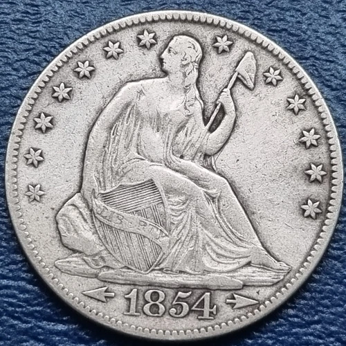 1854 O Seated Liberty Half Dollar 50c Better Grade XF + Details #71005