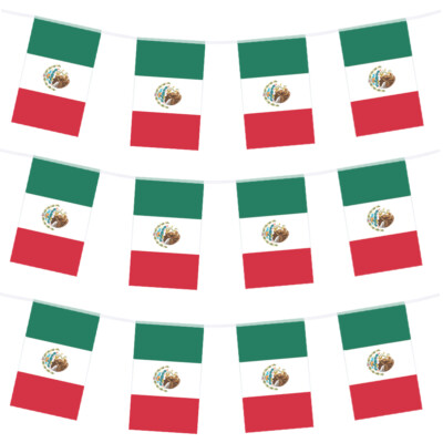 MEXIKANISCHE FAHNE GROSSE FLAGGE DEKORATION FIESTA PARTY MEXIKO PVC - BIS ZU 400 FUSS