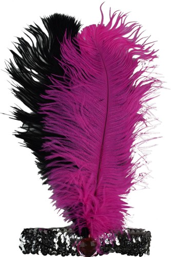 Charleston Diadem Damen Haarschmuck Stirnband Pailetten Federn Karneval Party - Bild 10 von 10