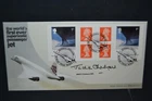 GB first day cover 2002 Airliners booklet signed by Judith Chalmers