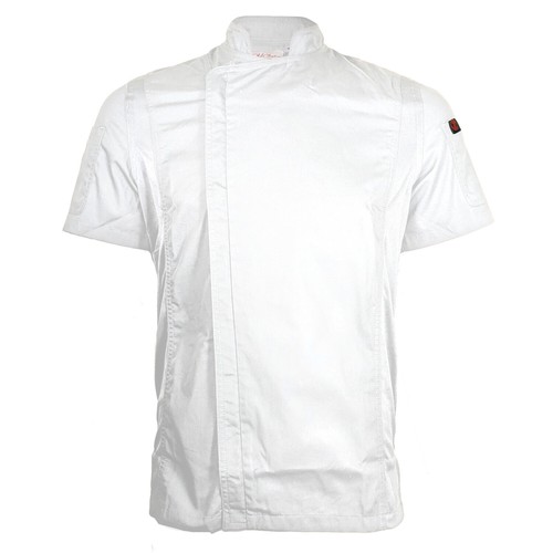 ChefsCloset Men's Short Sleeve "William" Zipper Closure Chef Coat - Picture 14 of 16