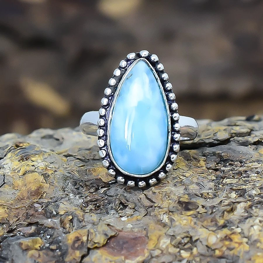 Braccialetti In Larimar: Pietra Preziosa Caraibica Blu Cielo - Foto 4