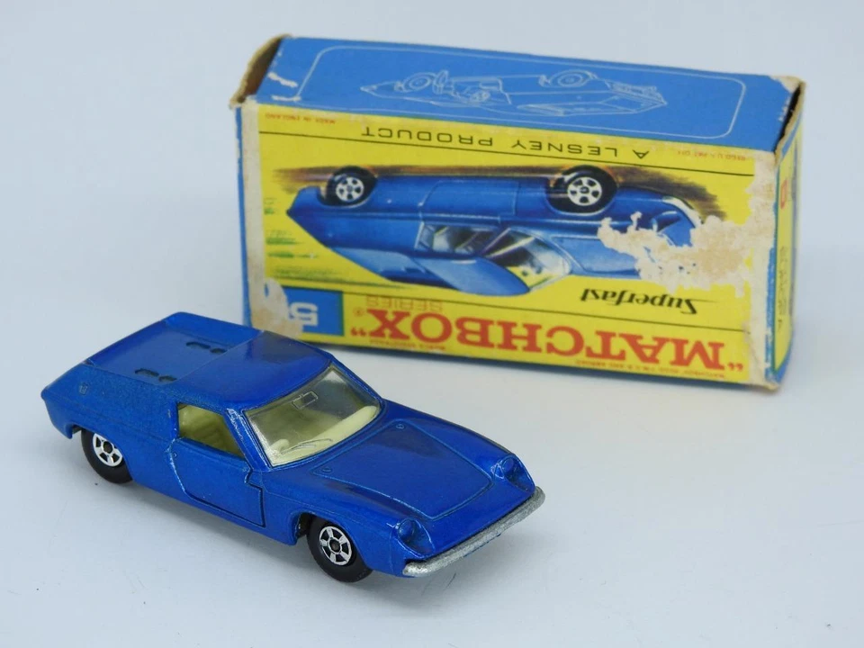 MATCHBOX SUPERFAST LOTUS EUROPA NO5 ТЕМНО-СИНИЙ ПОЧТИ КАК НОВЫЙ В ОРИГИНАЛЬНОЙ КОРОБКЕ F 1969 - Изображение 2 из 4