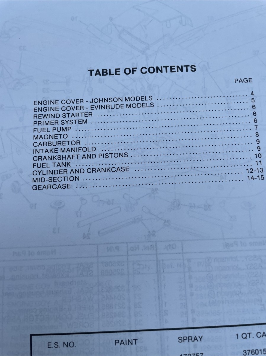 1985 OMC Parts Catalog Manual 397283 5/6/8 Models | eBay