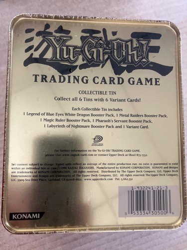 2003 Dark magician sealed vintage yugioh tin 5 booster packs inside see scans - Picture 2 of 6