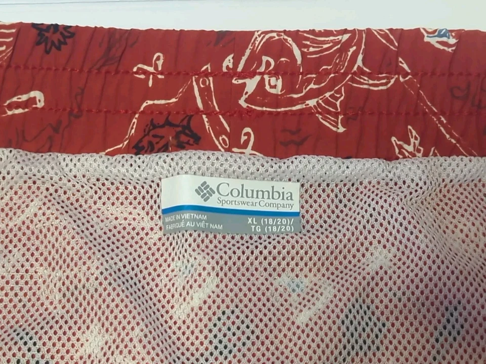 Bañador COLUMBIA PFG para jóvenes niños rojo estampado de peces pantalones cortos traje de baño talla XL Foto 3 de 4