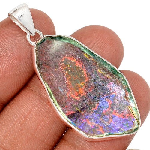 Genuine Antique Roman Glass 925 Sterling Silver Pendants Jewelry CP72291