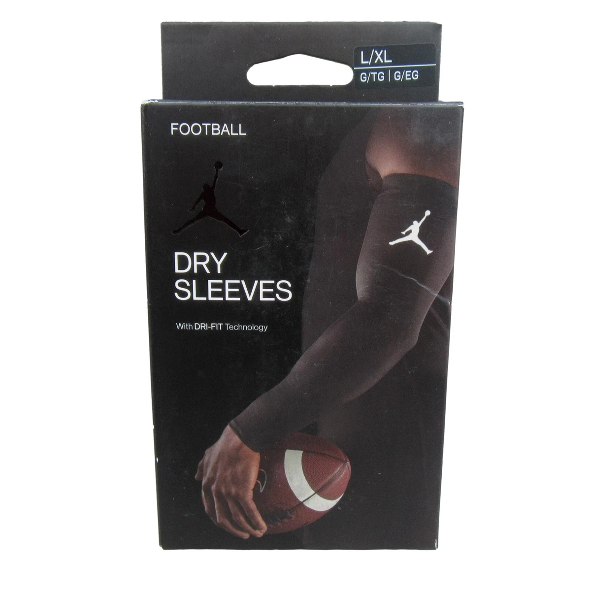 Jordan Football Arm Sleeves Pair Adult Size L/XL Dri-Fit Black NEW  AC4117-010