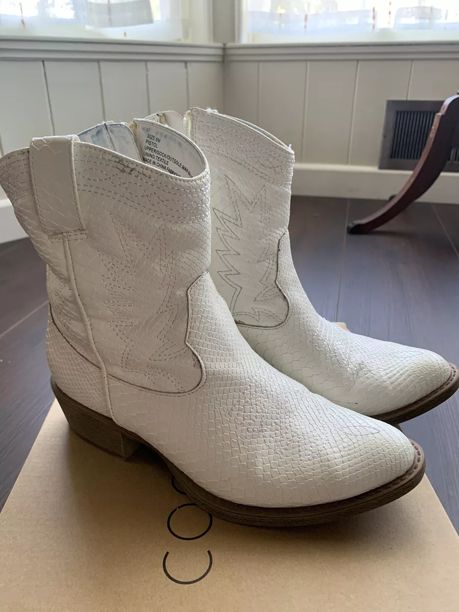 Coconuts by Matisse Pistol Vegan Leather Cowboy Boots White Sz 6 Free People