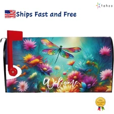 Magnetic Mailbox Cover Hummingbird Welcome Sign Wrap Protector Decoration Birds