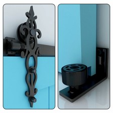 CCJH 4-20FT Sliding Barn Door Hardware Track Kit with Adjustable Floor Guide