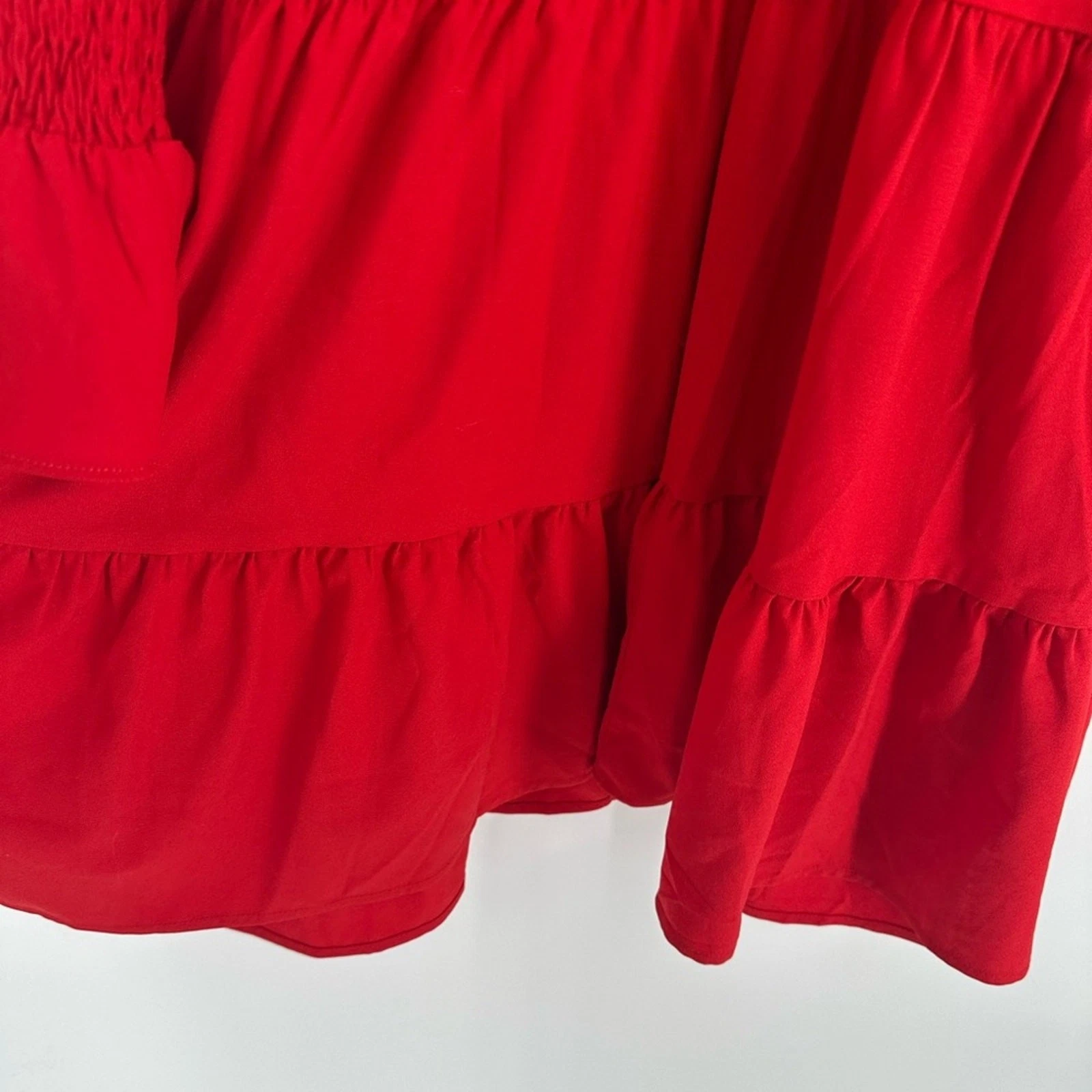 Abito Kenzo Tuckernuck Pomander Place rosso crepe taglia small manica lunga