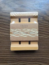 GROVE COLLABORATIVE Bamboo Soap Dish / Soap Saver, NEW!!