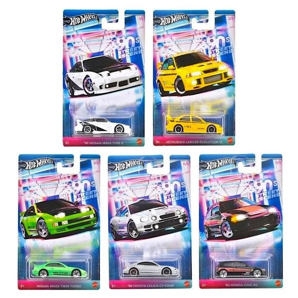 1:64 Hot Wheels 2024 90´S Street Scene Pack 5 Pcs. JDY83-979A Mitsubishi, Nissan-image