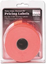 PAXAR Two-Line Easy-Load Pricemarker Labels, 0.625 X 0.875 Inches, Fluorescent R