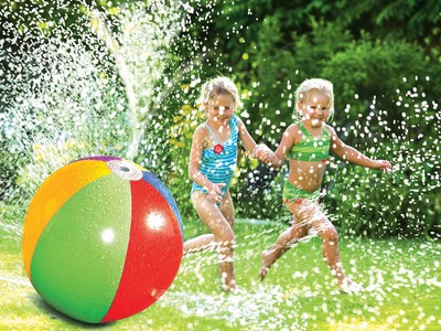 Aufblasbarer Sprinkler Strandball 23 Zoll Wassersprühspielzeug | Spielspaß im Freien für Kinder