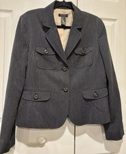 Liz Claiborne charcoal-gray textured women's utility blazer Size 14