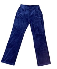 Juicy Couture Y2K Strait Loose Leg Blue Velour Pants Fit Size Small Missing Tag