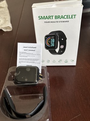 Smart Bracelet Black Digital Heart Rate Blood Pressure Monitor Fitness Tracker