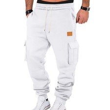 Mens Casual Workout Joggers Pants Tracksuit Bottoms Trouser Straight Sweatpants