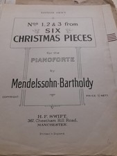 MENDELSSOHN/ 3 CHRISTMAS PIECES FOR PIANOFORTE