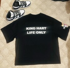 KING HART LIFE Men's Black Graphic Tracksuit Set Jogger T-Shirt Pants Drawstring