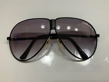 Vintage Ferrari Foldable Aviator Sunglasses Black Tone gray Gradient Lens EUC