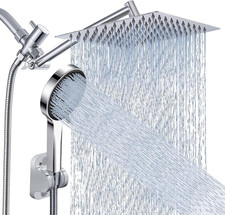 Shower Head, Rain Shower Head with Handheld Spray Combo, 10 Inch Adjustable High